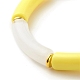 Bracciali elastici con perline in tubo acrilico BJEW-JB07778-01-5