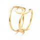 Ion Plating(IP) 304 Stainless Steel Interlocking Knot Open Cuff Ring for Women RJEW-I096-06G-1