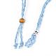 Fabricación de collar de bolsa de macramé de cordón encerado trenzado ajustable MAK-WH0009-02H-2