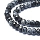 Chapelets de perles de flocon de neige en obsidienne naturelle G-F715-089-3