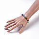 Amazonit Stretch-Armbänder mit natürlichen Blumen BJEW-JB03905-04-4