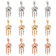 SUPERFINDINGS 12Pcs 3 Colors Alloy European Dangle Charms Dreamcatcher with Feather Charms with Colorful Rhinestone Rack Plating Dangle Charms for Jewelry Making MPDL-FH0001-05-1