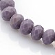 Faceted Opaque Solid Color Crystal Glass Rondelle Beads Stretch Bracelets BJEW-F072-10-2