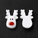 クリスマス オペーク レジン カボション  鹿  ホワイト  22.5x15x5.5mm RESI-K019-20-1