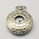 Vintage Hollow  Flat Round Zinc Alloy Quartz Watch Heads for Pocket Watch Pendant Necklace Making WACH-R005-17-1