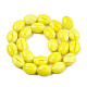 Chapelets de perles en verre opaque de couleur unie X-GLAA-N032-02M-3