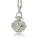 Trendy Women's Long Rolo Chain Brass Cage Pendant Necklaces NJEW-F041-06-4