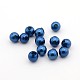 Perles rondes semi-percées en plastique ABS d'imitation perle OACR-F002C-18-1