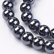 Chapelets de perles en hématite synthétique sans magnétiques G-H1623-8mm-2-3
