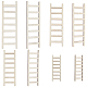 SuperZubehör 60 Stück 4-teilige Miniatur-Leiter aus unbehandeltem Holz FIND-FH0004-96-1