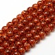 Buddhist Jewelry Beaded Findings Resin Imitation Amber Round Bead Strands RESI-L002-8mm-G013-1