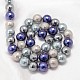 Faceted Round Shell Pearl Bead Strands BSHE-L012-12mm-L016-3