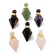 Natural Mixed Stone Openable Perfume Bottle Pendants G-F754-03G-1
