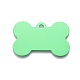 ペットモチーフアルミペンダント  空白タグのスタンプ  骨  春の緑  25x38x1mm  穴：3mm ALUM-I002-06B-2