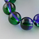 Chapelets de perle en verre transparent peint par pulvérisation X-DGLA-R023-8mm-02-1