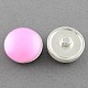 Platinum Tone Flat Round Brass Spray Painted Glass Cabochons Jewelry Snap Buttons X-BUTT-R002-06A-1