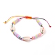 Bracelet de perles tressées en cordon de nylon ajustable BJEW-JB05729-01-1