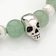 Unique Design Skull Natural Gemstone Beaded Stretch Bracelets BJEW-JB01847-02-2