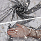 花柄刺繡ポリエステルトリミング  DIYドレス用  コスチューム  テーブルクロス  クラフトカーテン  ホームヴィンテージの装飾  ブラック  136cm DIY-WH0308-147A-3