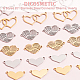 DICOSMETIC 24Pcs 3 Styles 2 Colors Heart Charms Stainless Steel Couple Love Pendant Gold Plated and Platinum Plated Connector Charms Valentines Day Gifts for Jewellery Making Decor STAS-DC0011-02-4