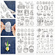 4 лист 11.6x8.2-дюймовых рисунков вышивки палочками и стежками DIY-WH0455-054-1