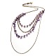 Personalisierte vier Tier-Edelstein Perlen Halsketten NJEW-JN01157-2