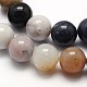 Naturelles dendritiques perles rondes en agate brins G-N0166-01-8mm-2