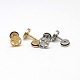 Stainless Steel Flat Round with Star Ear Gauges EJEW-G132-13-1