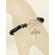 Conjuntos de joyas de vidrio para Semana Santa: pulseras y pendientes elásticos. SJEW-JS00442-05-2