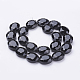 Black Faceted Oval Glass Bead Strands X-GLAA-S003-20x11mm-05-2