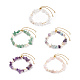 Schieberarmband aus natürlichen Edelsteinsplittern und Perlen für Damen BJEW-JB08334-1