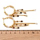 Серьги-кольца с кисточками из латуни EJEW-R014-10G-5