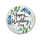 手作りの磁器のペンダント  フラットラウンドワード幸せな結婚式の日  藤紫色  75x2mm PORC-WH0005-019-1