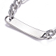 304 Stainless Steel Figaro Chain ID Bracelets BJEW-G631-02P-3
