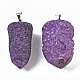 Rough Raw Electroplate Natural Druzy Agate Pendants G-S359-274C-2
