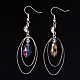 Teardrop Glass Beads Dangle Earrings EJEW-JE01774-2