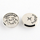 Antique Silver Plated Tibetan Style Flat Round Alloy Slide Charms X-TIBEB-Q063-01AS-NR-1