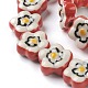Handmade Porcelain Flower Beads Strands PORC-G006-12-3