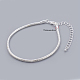 Silver Color Plated Brass European Style Bracelet Making X-PPJ003-S-1