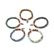 Bracelet extensible reiki pierre naturelle mélangée et perles de bois wengé BJEW-JB06896-1