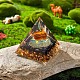 天然の黒い石の結晶のピラミッドの装飾  癒しの天使の結晶ピラミッド石のピラミッド  瞑想を癒すために  60x60x65mm JX072A-5