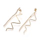 Brass Rhinestone Dangle Stud Earrings EJEW-F169-02G-NF-2