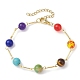 Bracelet à maillons en perles rondes avec pierres précieuses naturelles et synthétiques mélangées BJEW-JB09971-1