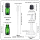 Benecreat 空のガラスのエッセンシャル オイル ボトルを 24 セット  ドロッププラグ付き  プラスチックドロッパー10個、じょうごホッパー4個。  濃い緑  完成：2.2x5.4cm  容量：5ml（0.17fl.oz） MRMJ-BC0003-37A-2