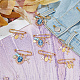 8 pièces 2 style alliage émail croix & résine princesse & acrylique bowknot breloques broches de sûreté broches JEWB-AB00009-5