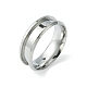 201 Stainless Steel Grooved Finger Ring Settings STAS-TAC0001-10E-P-1