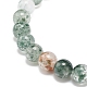 Bracelet extensible à perles rondes en quartz lodolite naturel / quartz de jardin BJEW-JB08919-01-4
