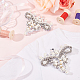 FINGERINSPIRE 2Pcs Handicrafted Crown Rhinestone Appliques 3.7x3.9x0.4inch Imitation Pearl & Rhinestone Beading Appliques Antique White Sew On Patch Ornamnet Accessories for Shoe Bag Clothes FIND-FG0002-34-5