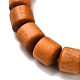 Braccialetti elasticizzati con perline di legno naturale BJEW-C001-01B-2