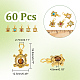 Nbeads 60Pcs Natural & Synthetic Mixed Gemstone Pendants PALLOY-NB0003-95-2